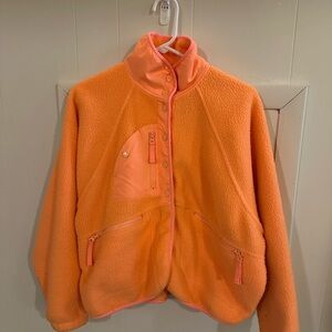 Orange Fleece Jacket- hit the slopes